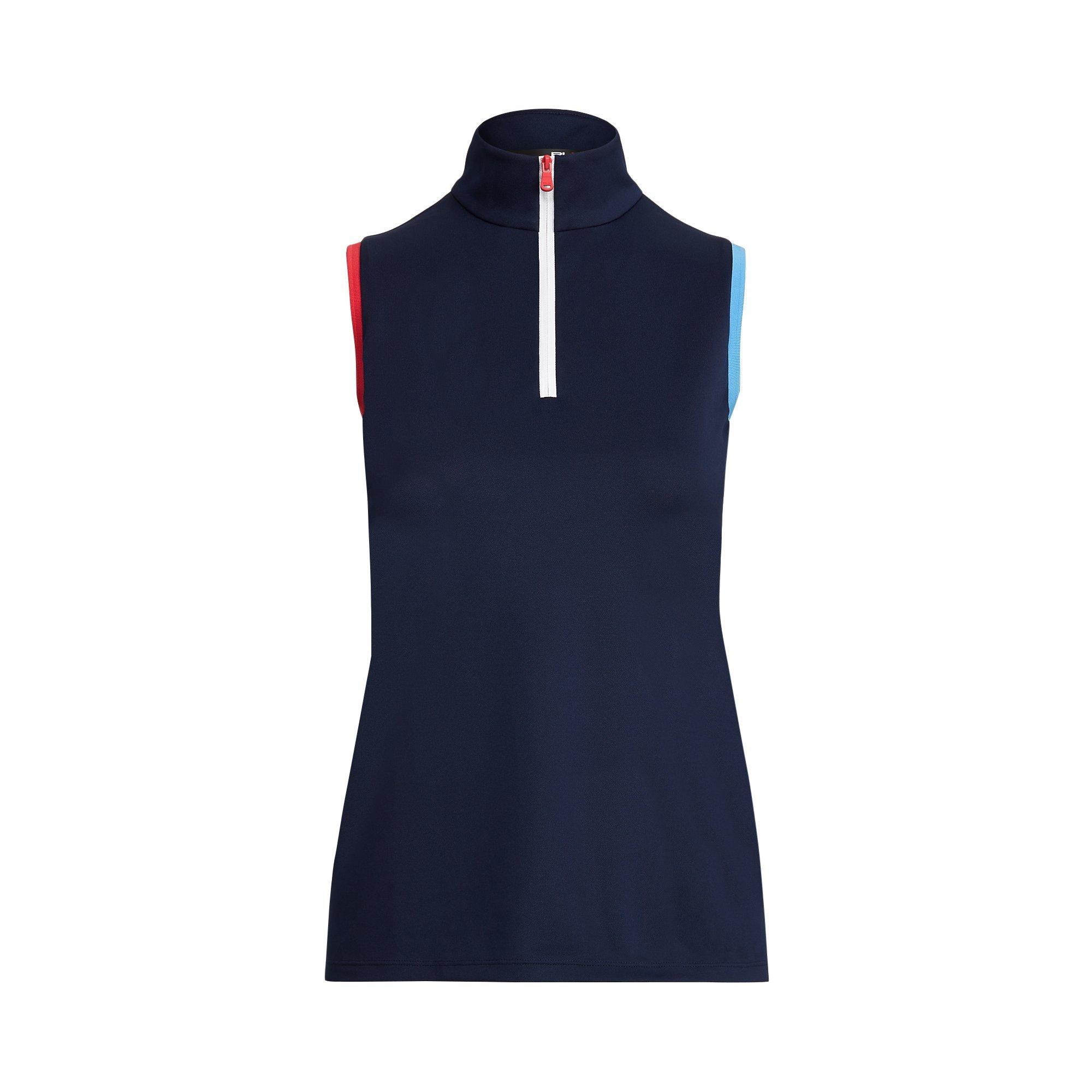 レディースウェア SLP Sleeveless Polo Women's Tri-Colour 1/4 Zip Sleeveless Polo | RLX RALPH